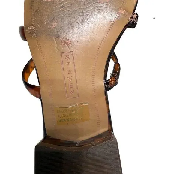 Steven New York Hades Sandal in Tortoise Slide Mini Heel Shoe Women's Size 5.5 - Picture 11 of 13